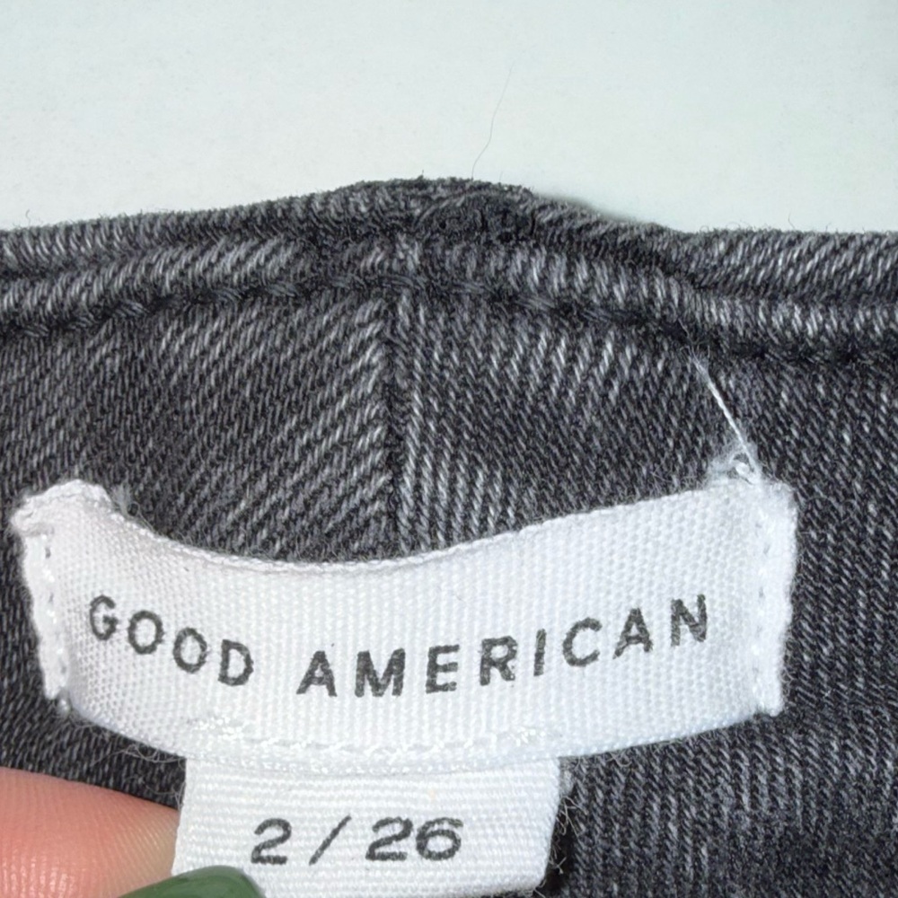 Good American “Good Legs” Crop Jeans Black 2 / 26 preppy business casual - Picture 11 of 12